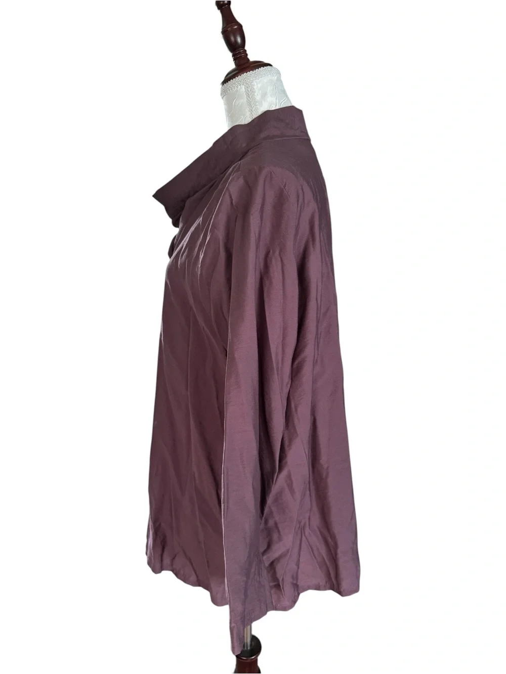 Relaxed Draped Collar Blouse Jacket - Mauve